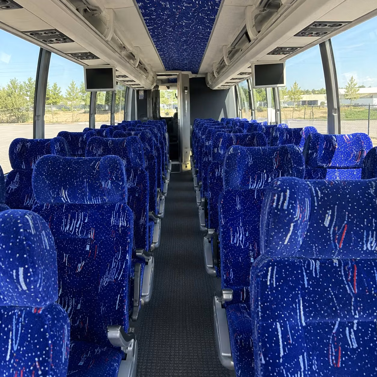 56 passenger charter bus inside